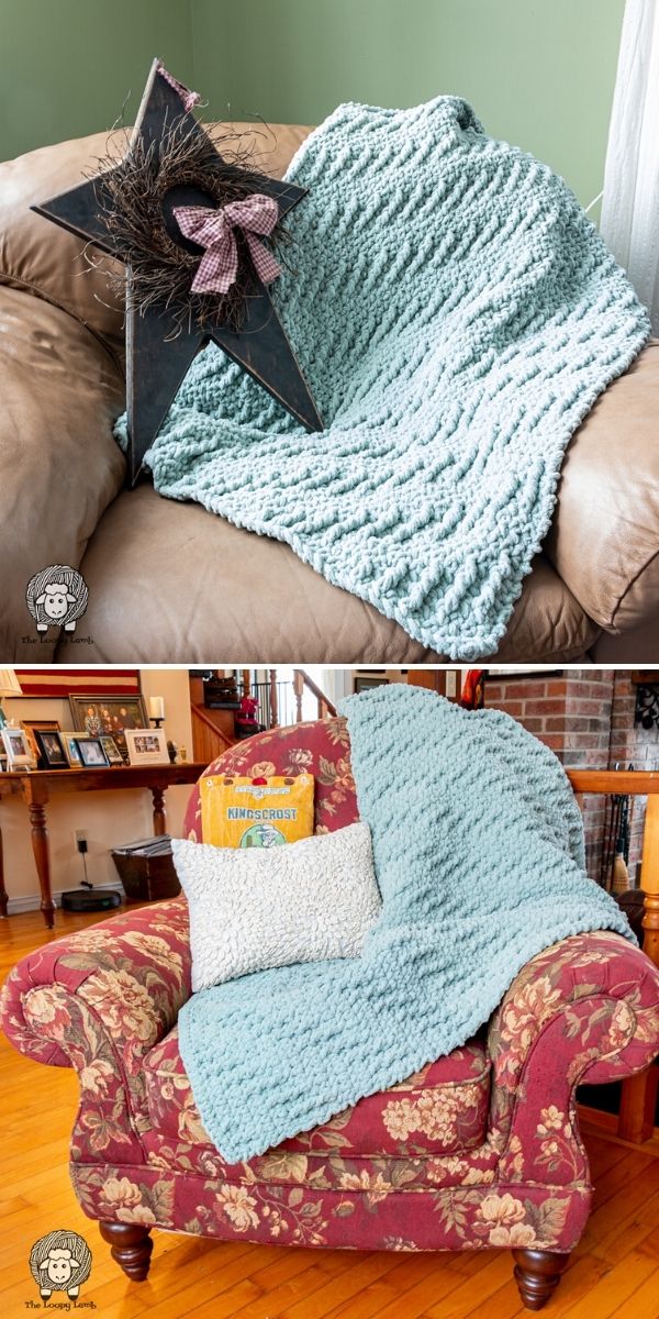 Popping Posts Crochet Throw Blanket