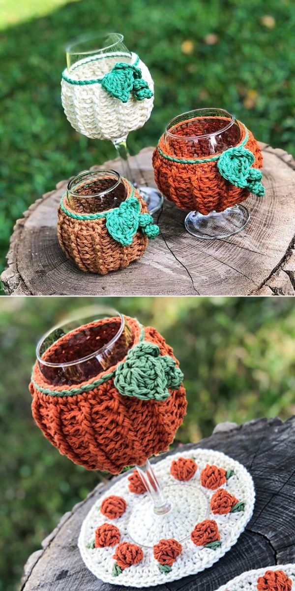 free crochet wine glass cozy pattern