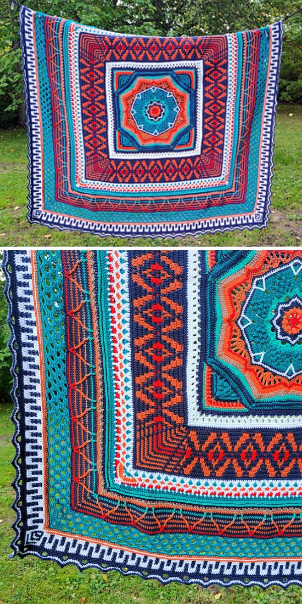 square blanket free crochet pattern