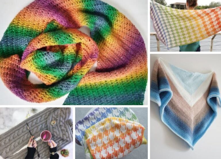 Tunisian crochet shawls & scarves