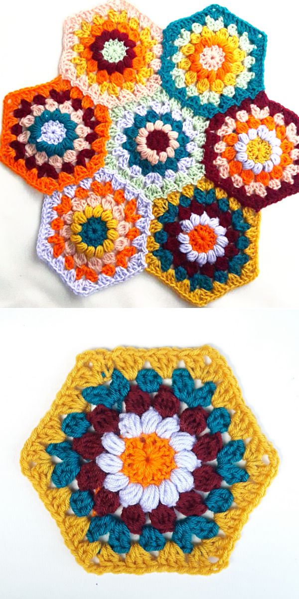free granny hexagon crochet pattern