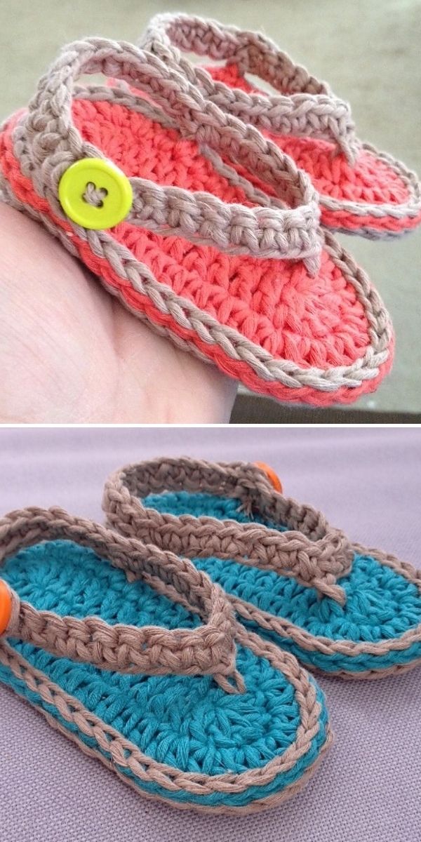 Chubby Baby Flip-Flop Sandals Free Crochet Pattern