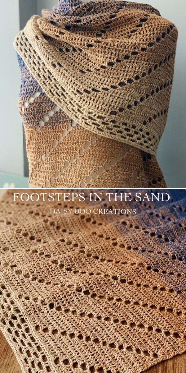 Footsteps in the Sand Shawl Free Crochet Pattern