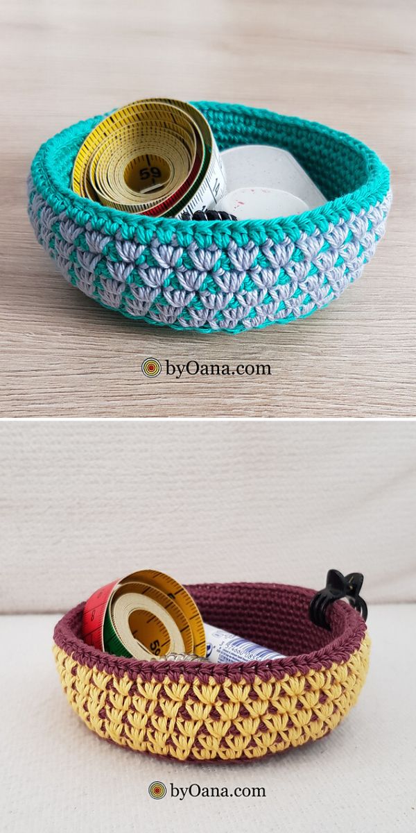 round basket free crochet pattern