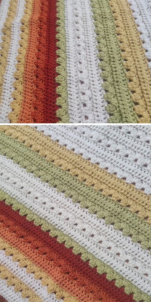 free crochet baby stripe blanket pattern