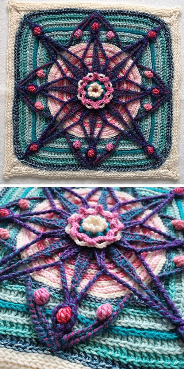 floral afghan square free crochet pattern