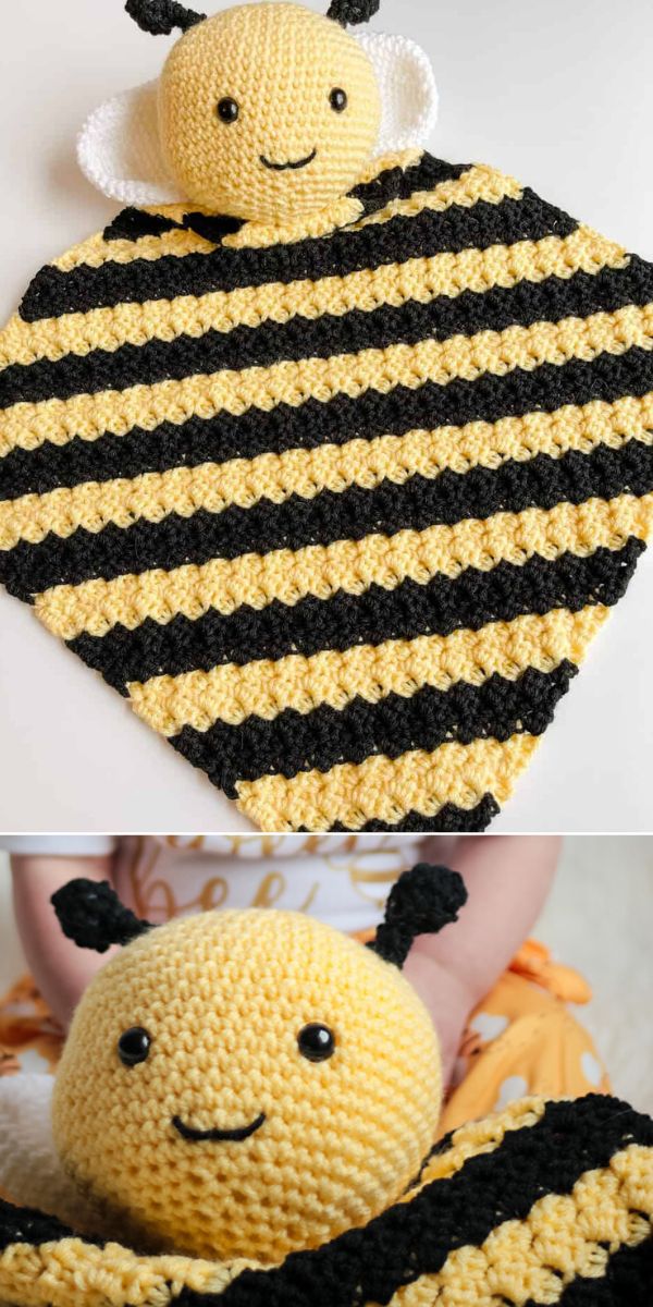 free crochet bee lovey pattern