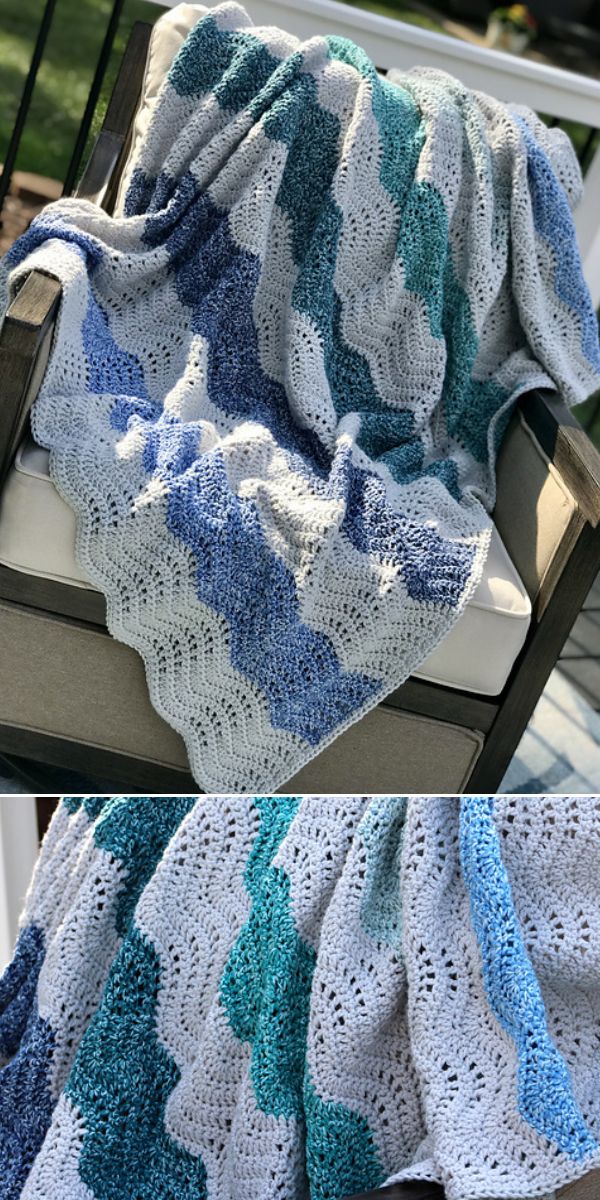 ripple blanket free crochet pattern