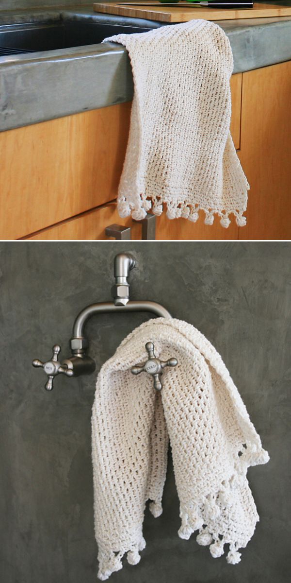 free hand towel crochet pattern