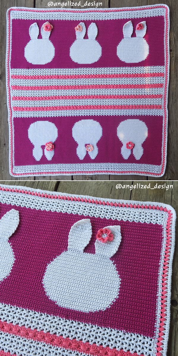 bunny blanket free crochet pattern