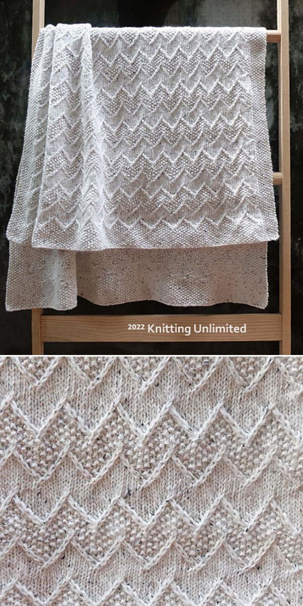 knitted chevron blanket free pattern