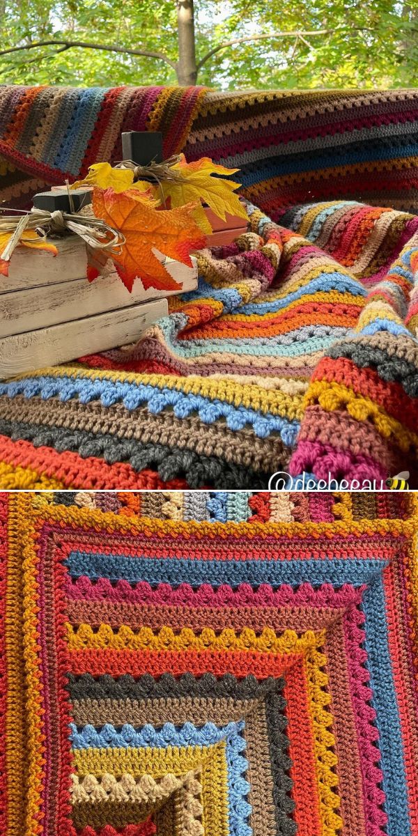 Cosy Stripe Blanket free crochet pattern
