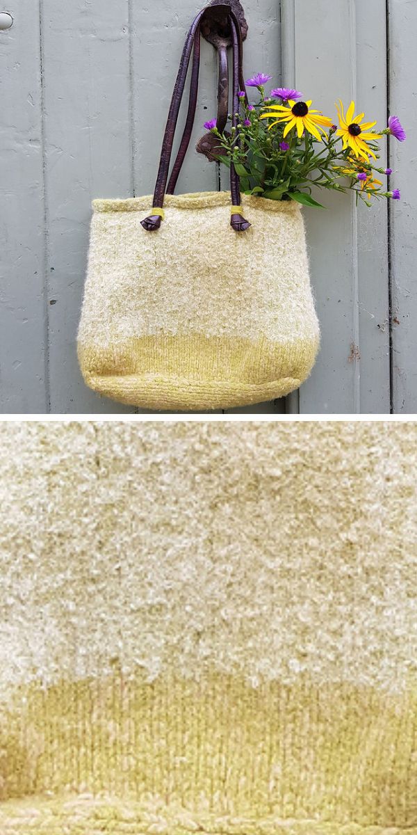 yellow knitted bag