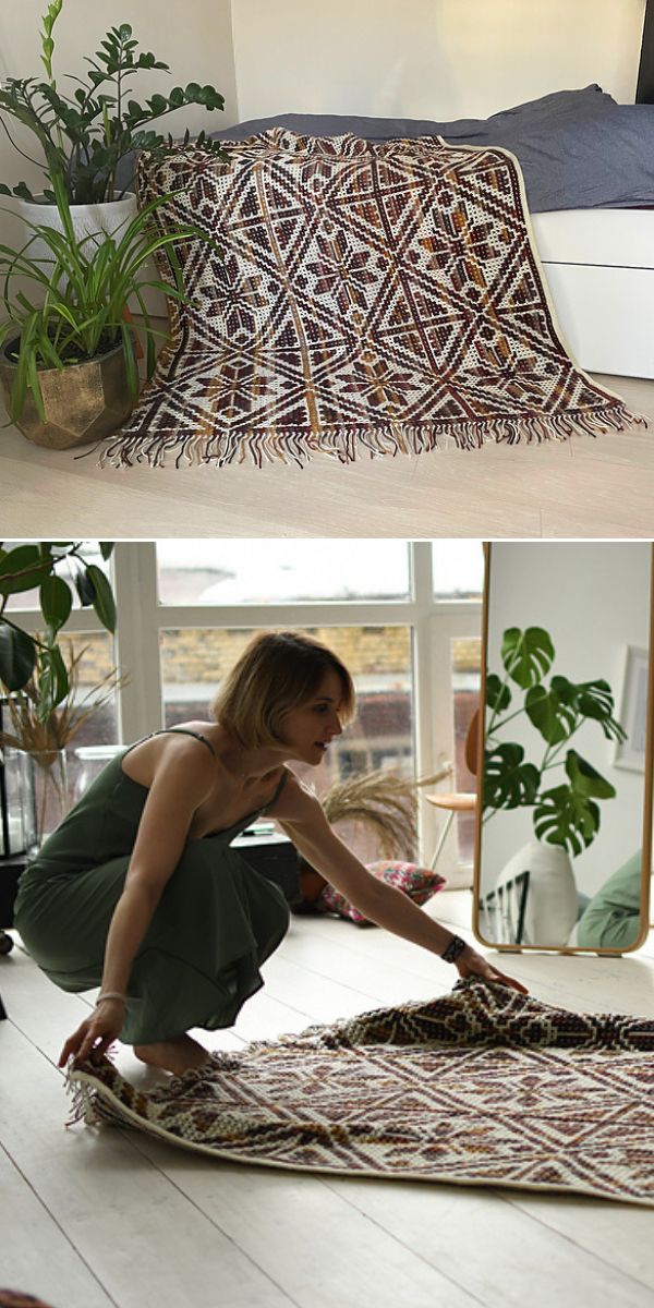free mosaic blanket crochet pattern