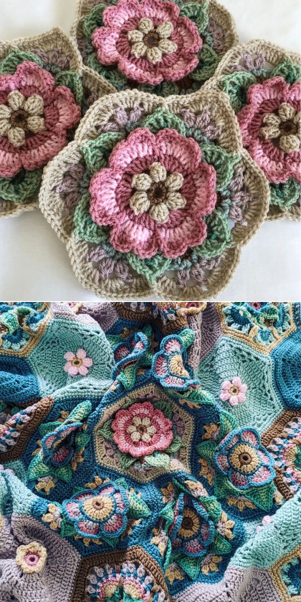 frida's flower blanket free crochet pattern