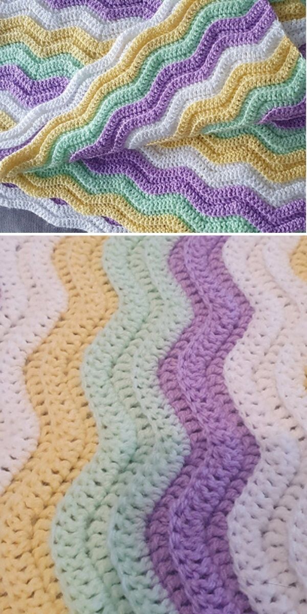 free baby waves blanket crochet pattern