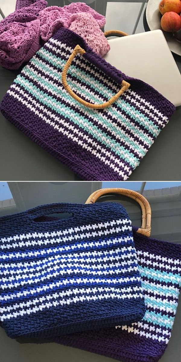 free crochet messenger tote bag pattern