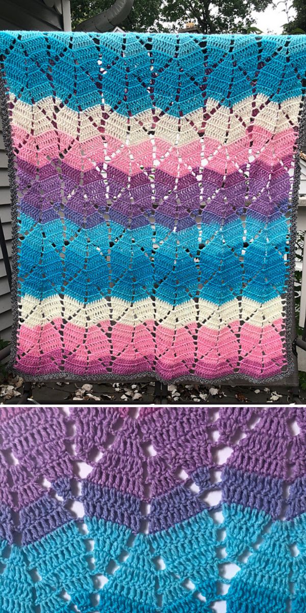leafy baby blanket free crochet pattern