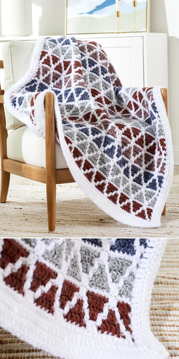 mosaic throw free crochet pattern