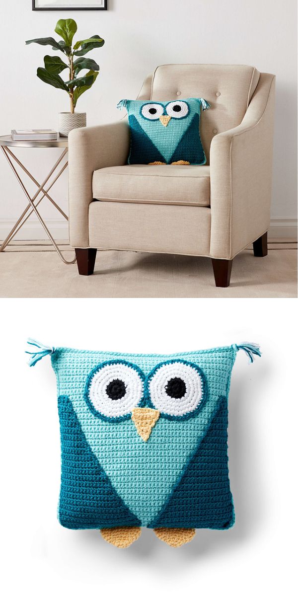 free crochet owl pillow pattern