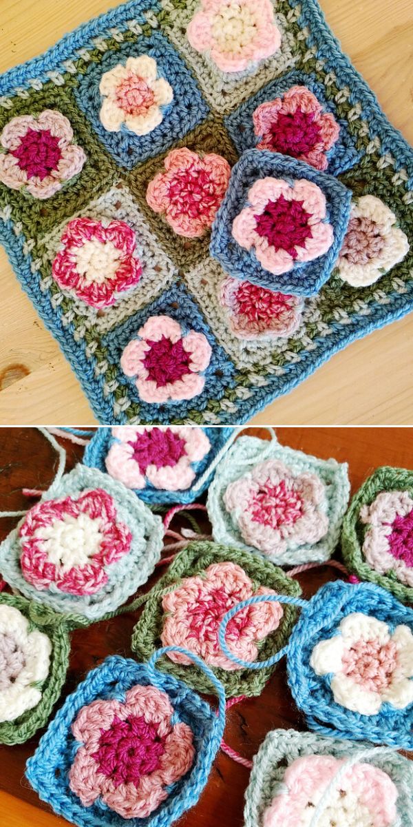 free blossom squares crochet pattern