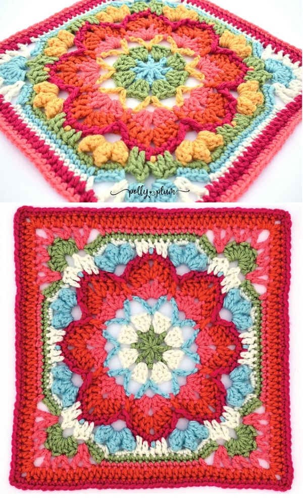 free flower square crochet pattern