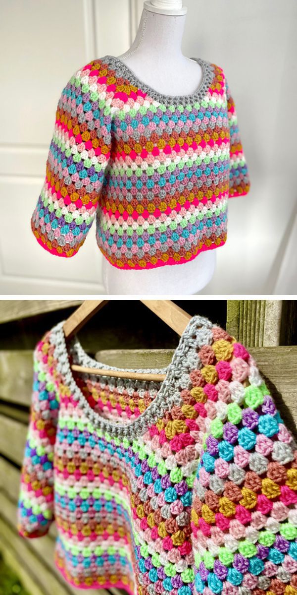 granny tee free crochet pattern