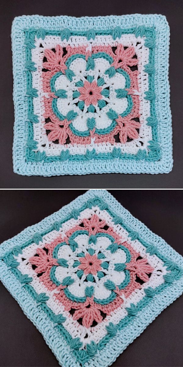 free floral square crochet pattern