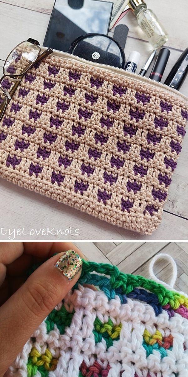 Cosmetic Bag free crochet pattern