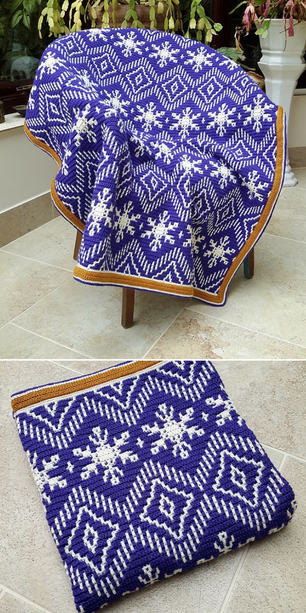 mosaic blanket free crochet pattern