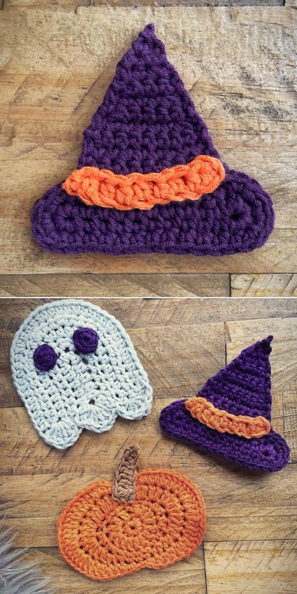 witch hat crochet applique free pattern