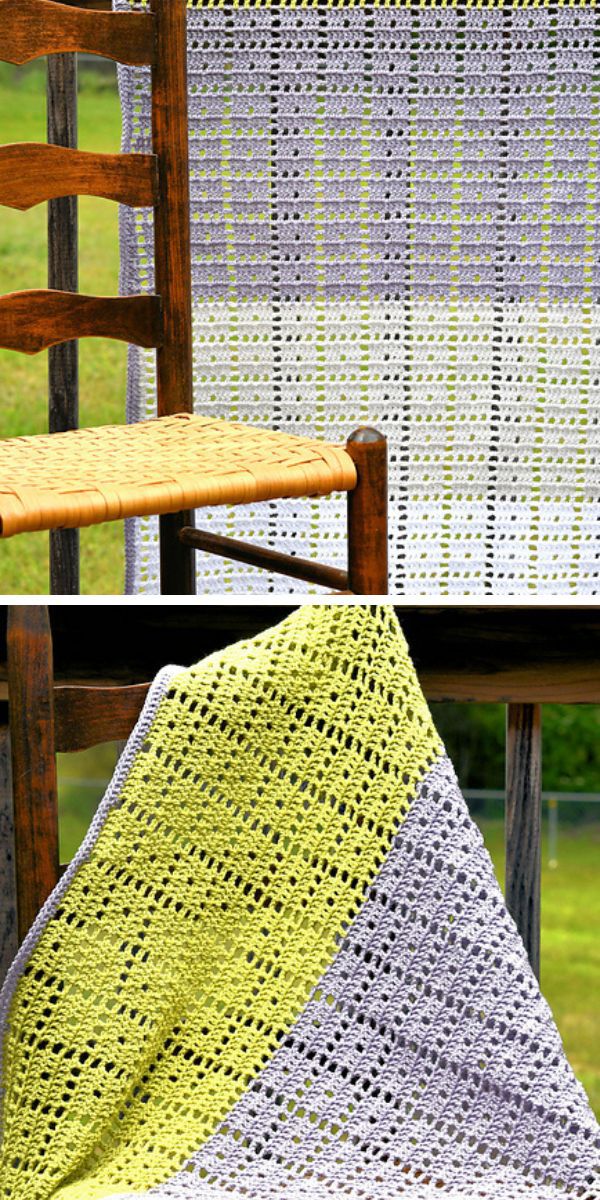 filet crochet blanket free pattern