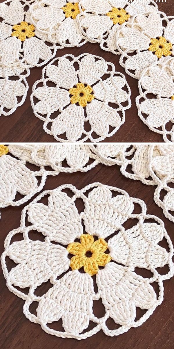 free crochet flower doily pattern