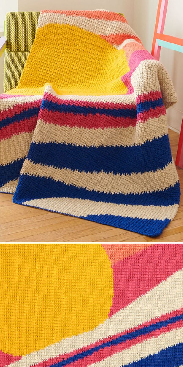 intarsia blanket free crochet pattern