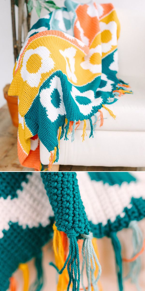 intarsia baby blanket free crochet pattern