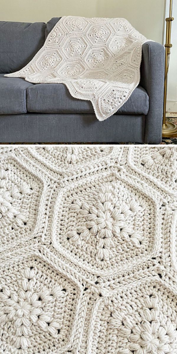 free hexagon crochet blanket pattern