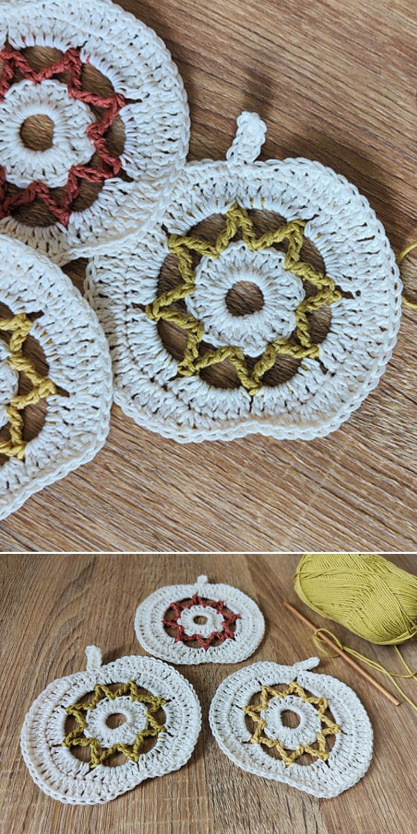 pumpkin coaster free crochet pattern