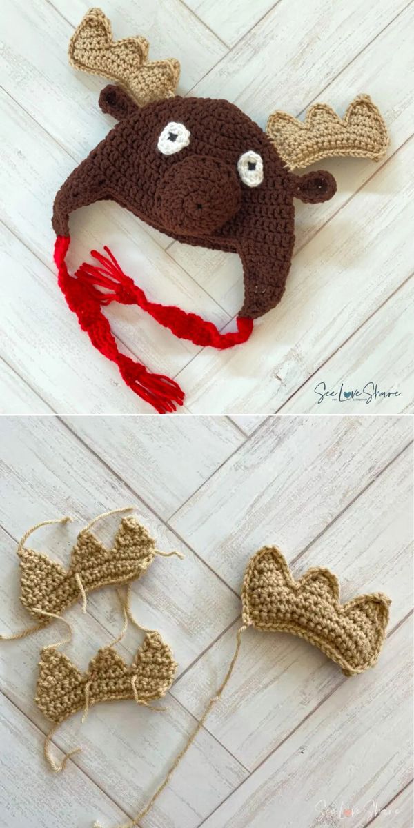 free crochet moose hat pattern