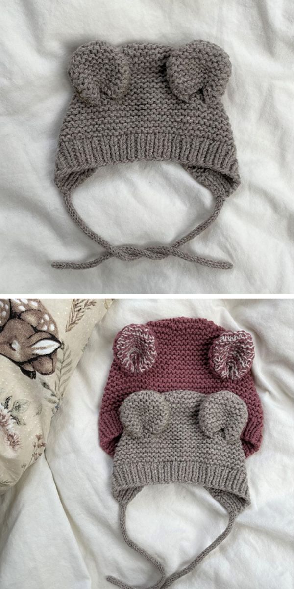 bear bonnet free knitting pattern