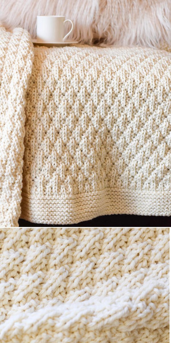 quilted throw free knitting pattern