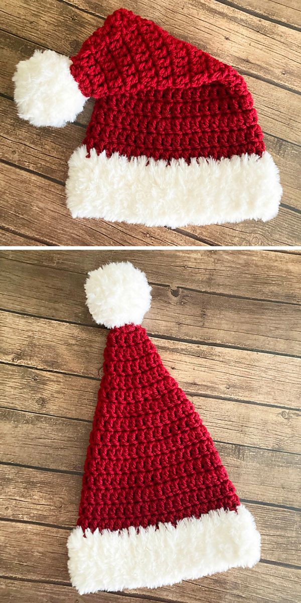 Classic Santa hat free crochet pattern