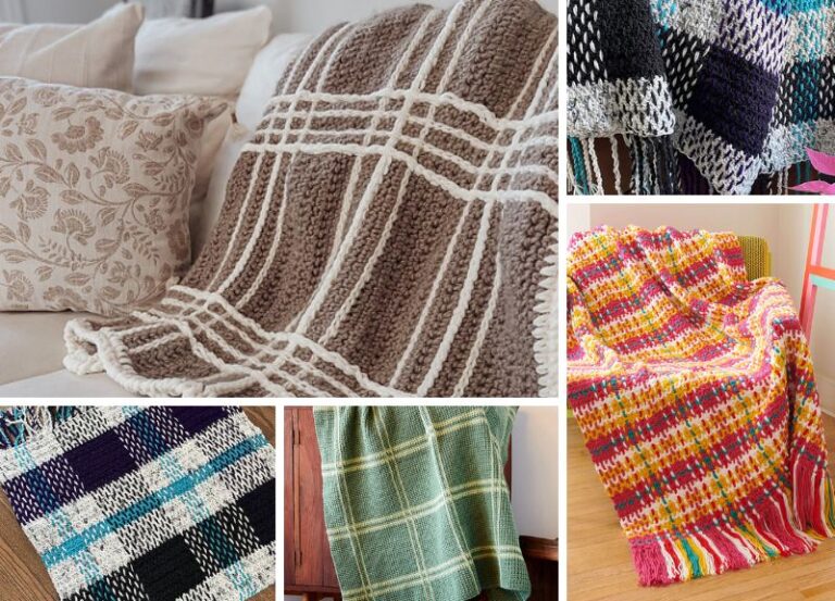 10 Modern Plaid Crochet Blankets