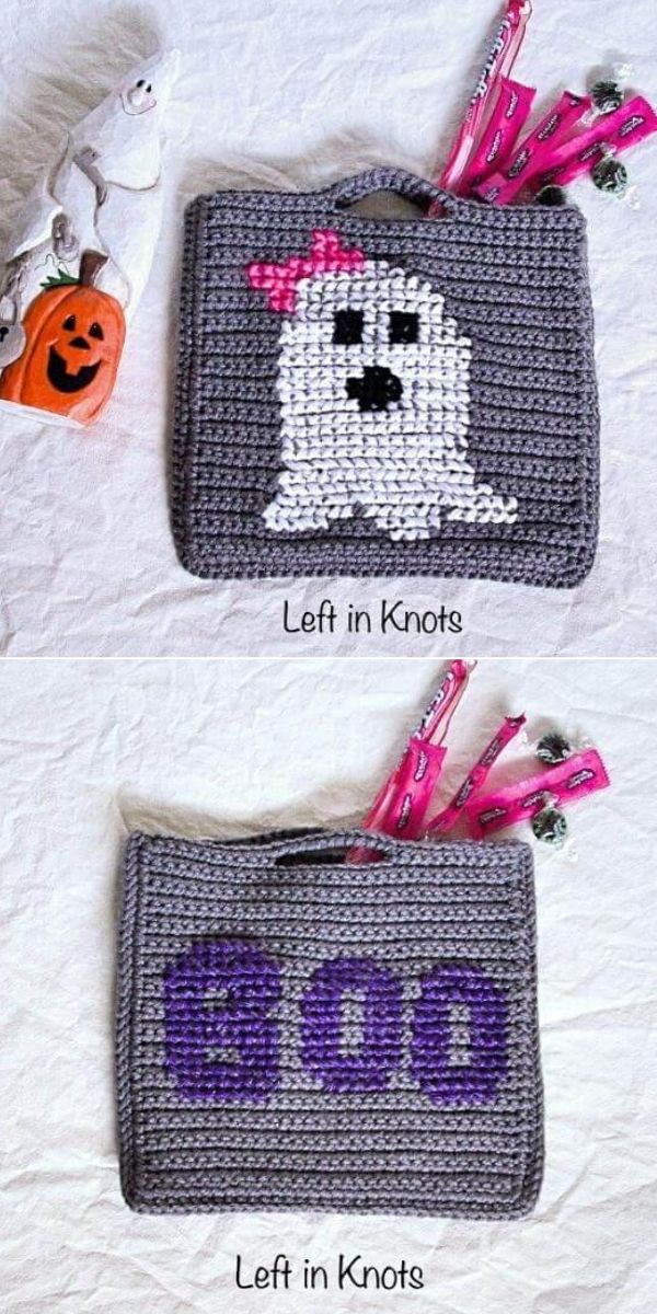 Ghost Treat Bag free crochet pattern