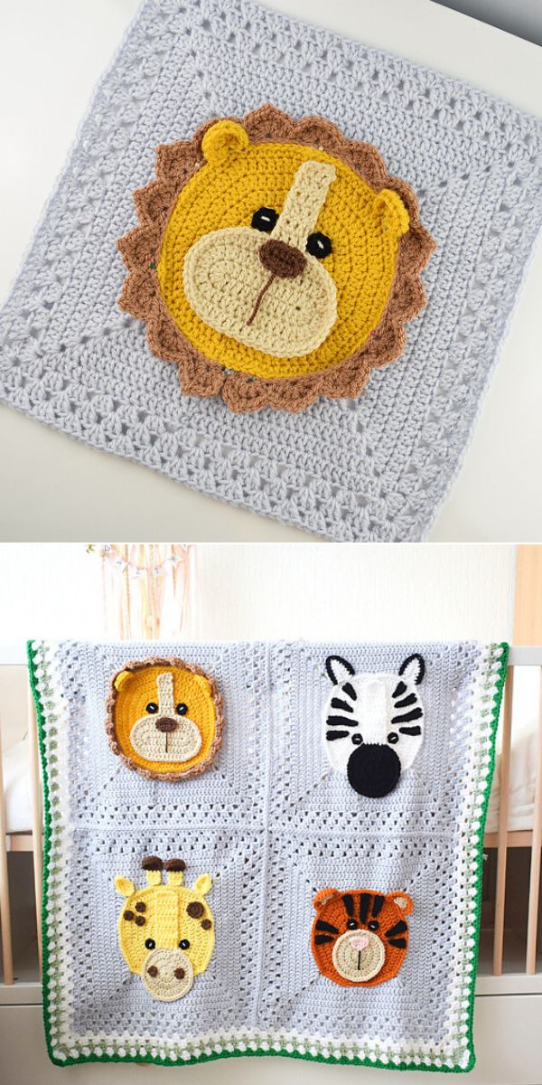 free lion granny square crochet pattern