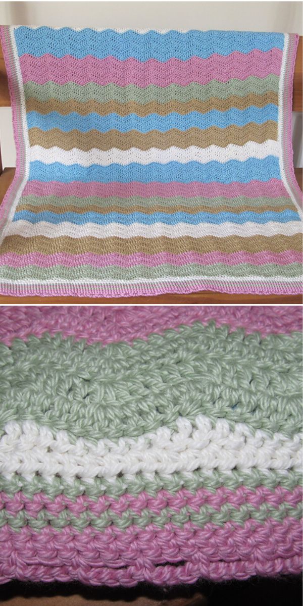 free crochet baby ripple blanket pattern