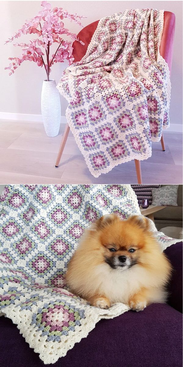 granny square blanket free crochet pattern