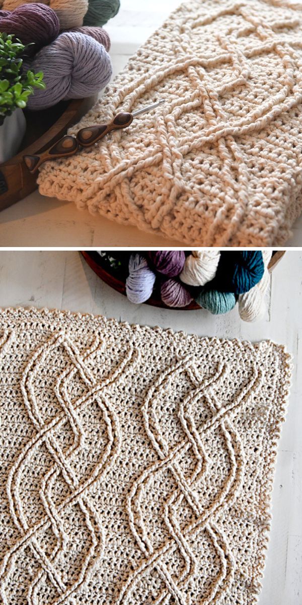 free crochet cable blanket pattern