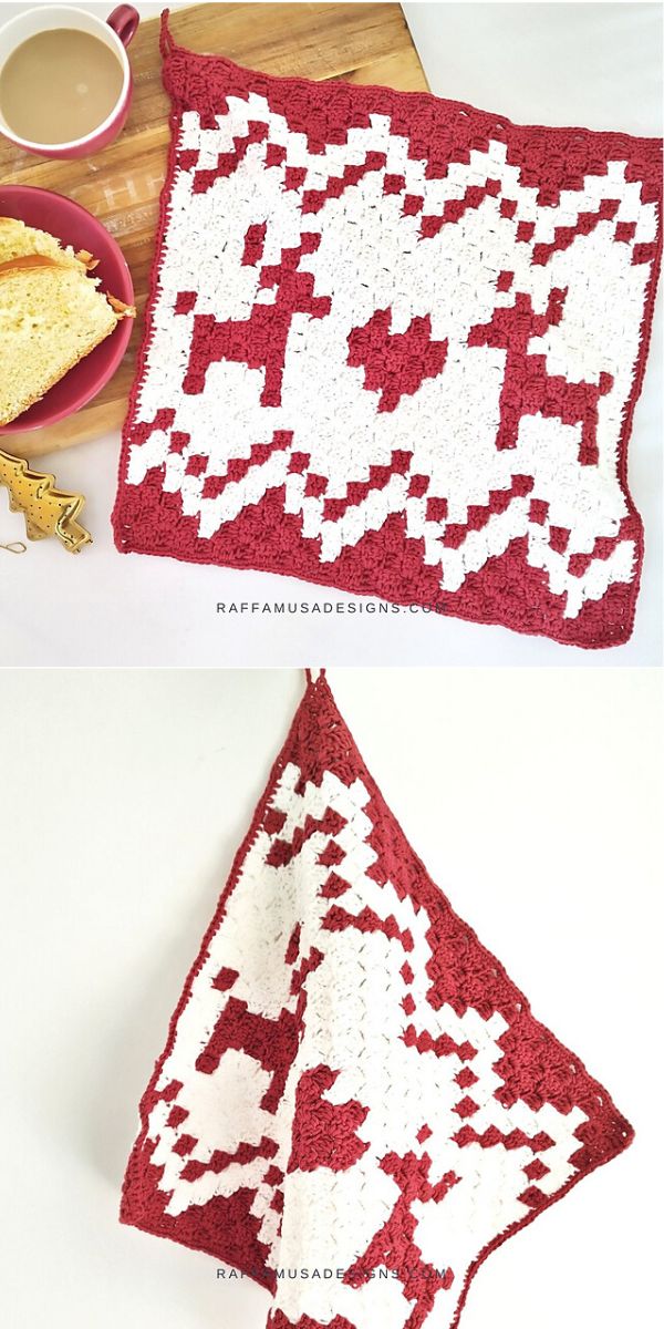 Christmas dishcloth free crochet pattern