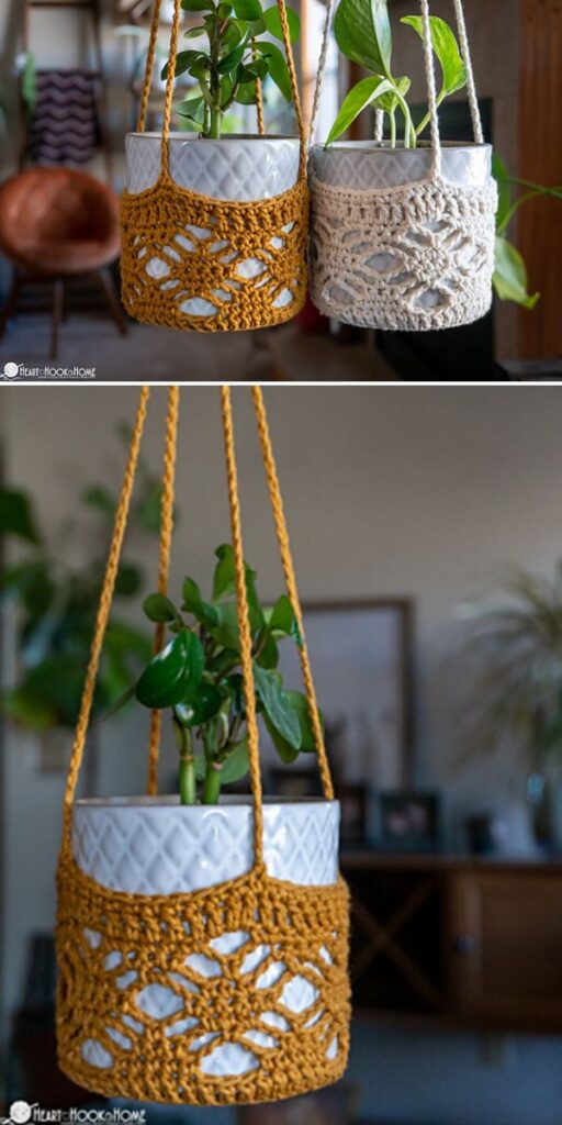 free crochet plant hanger pattern