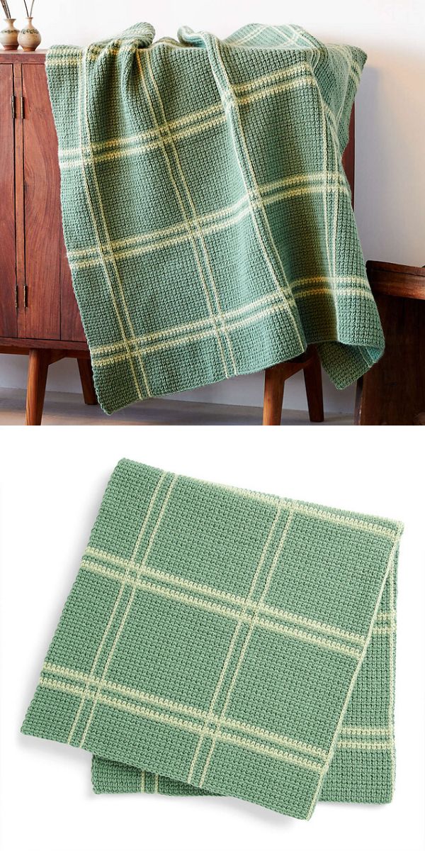 free Plaid Crochet Blanket pattern